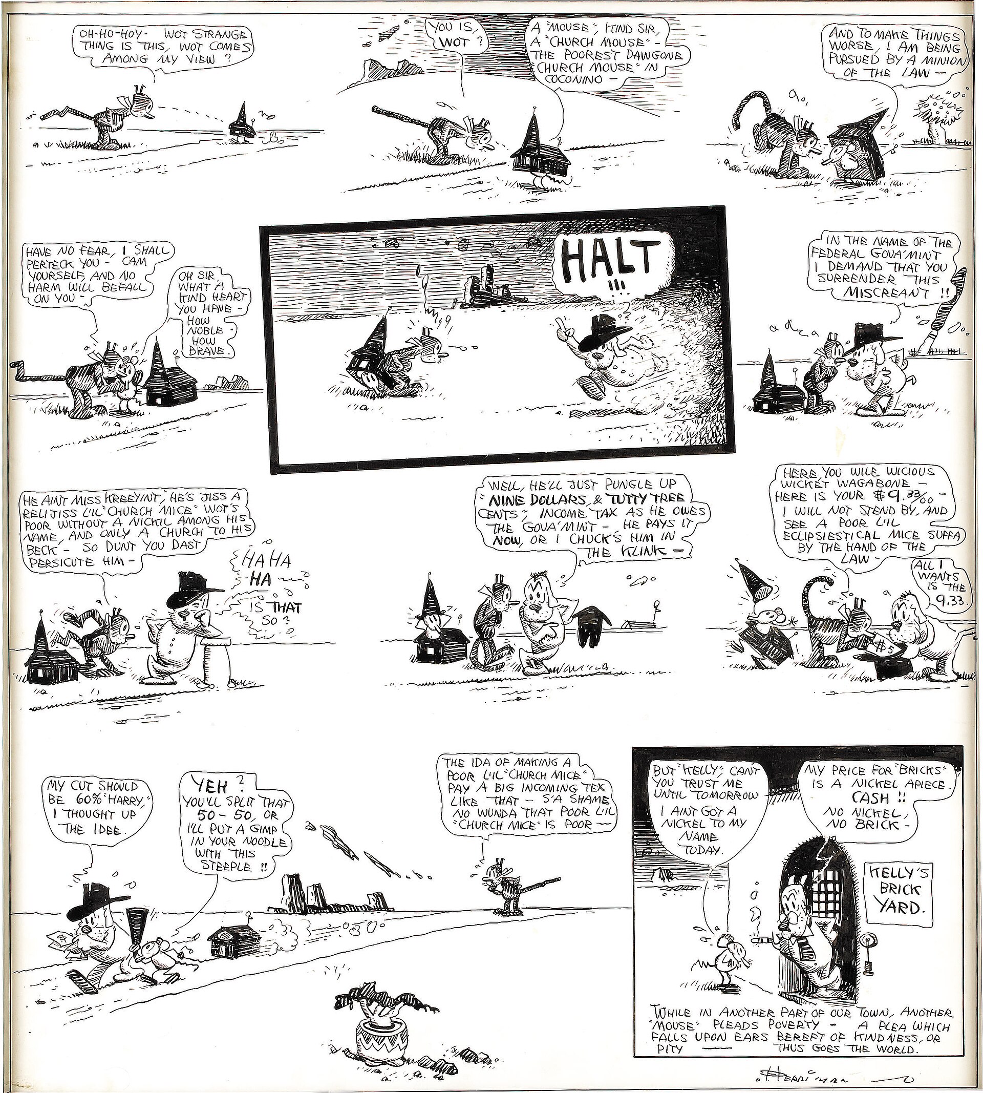 Krazy Kat Sunday page from October 8, 1922 by George Herriman