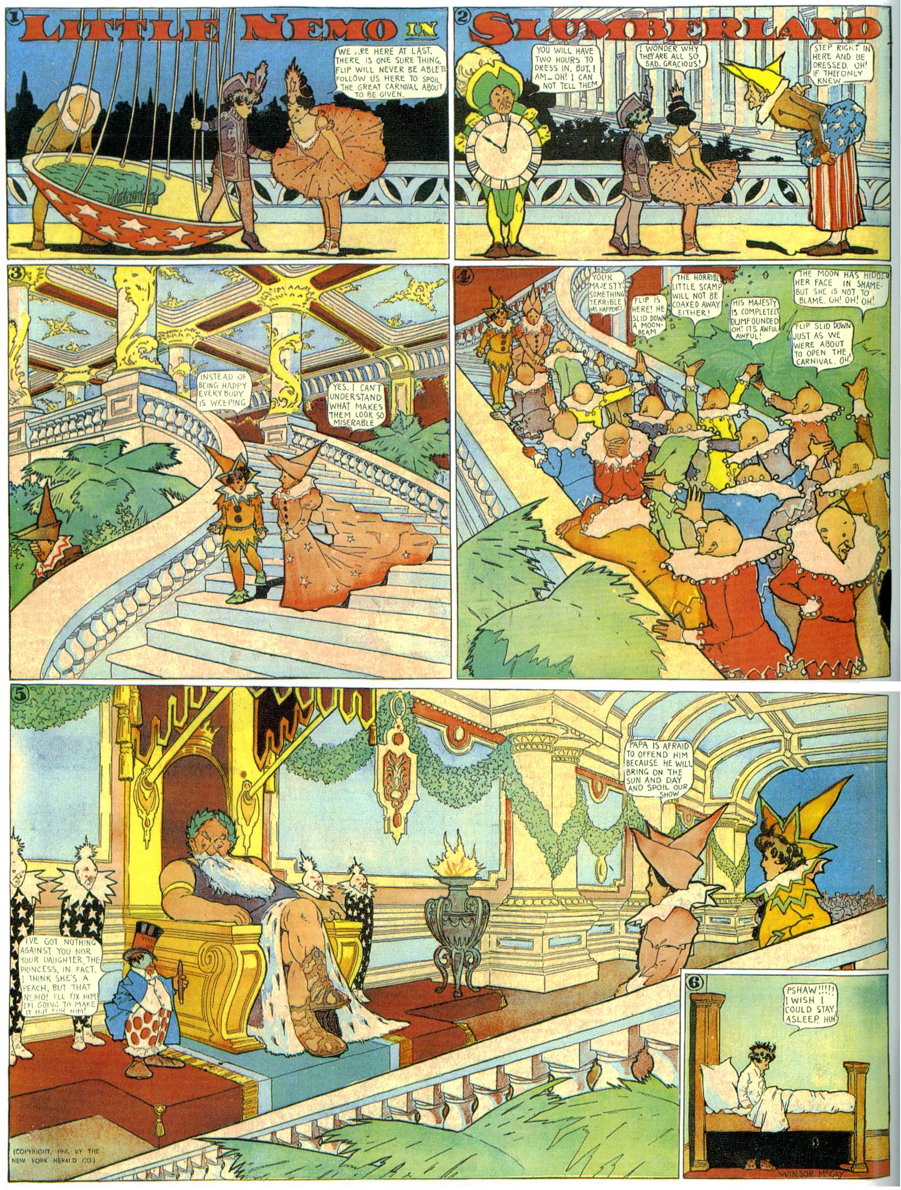 Little Nemo in Slumberland full Sunday page from October 21, 1906 by Winsor McCay