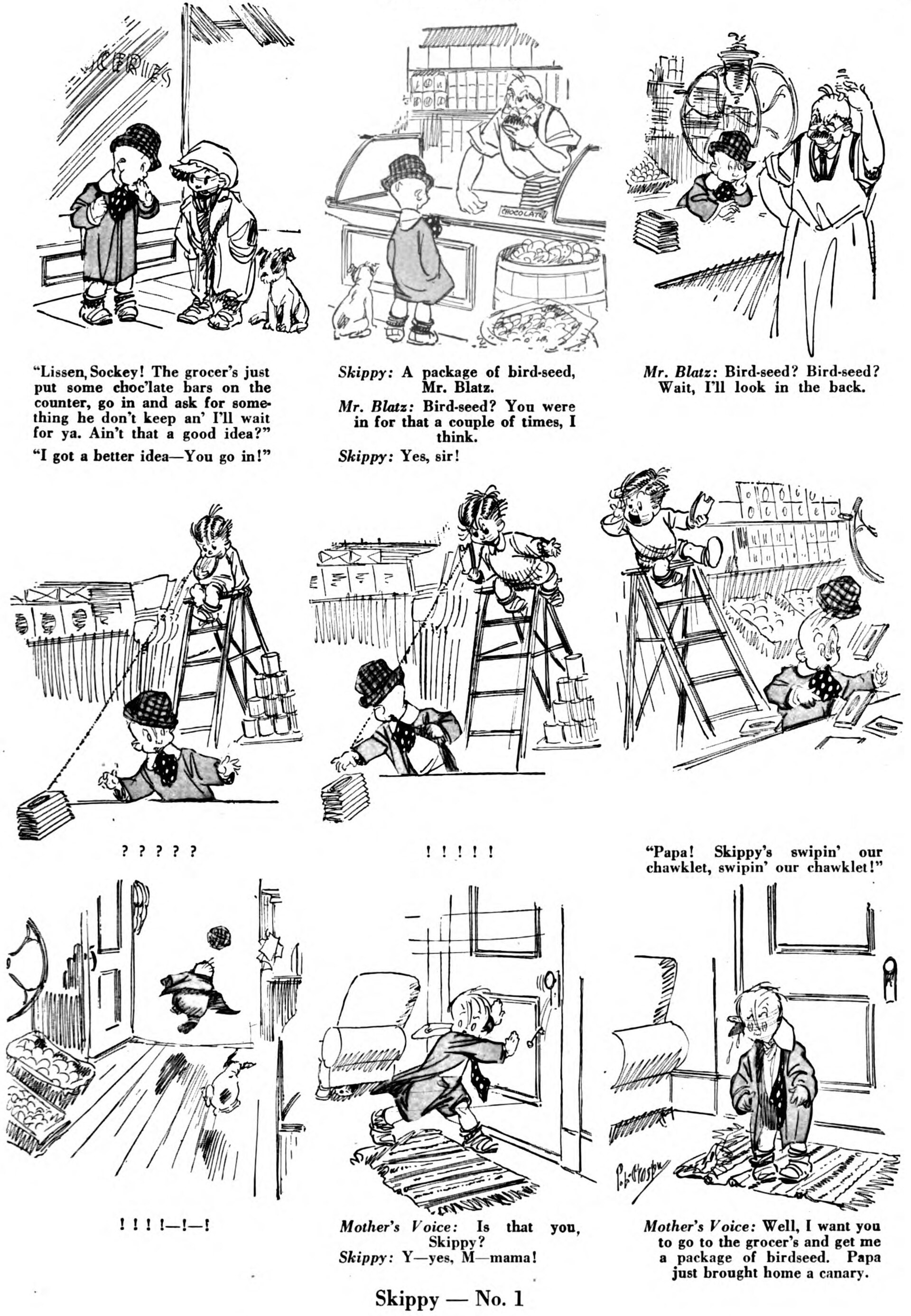 Early Skippy comic page by Percy Crosby from the 1920s